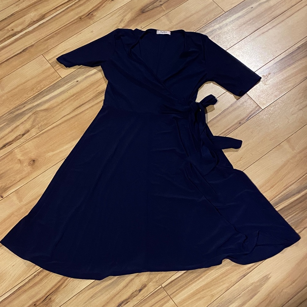 Navy Wrap Dress